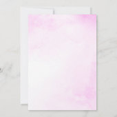 明るい赤紫色ピンク金ゴールドフローラウォーターカラーキンセアニラ 招待状 (裏面)