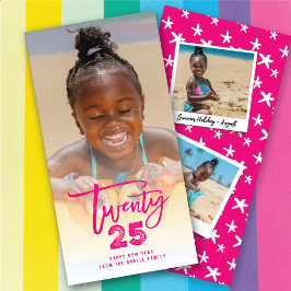 明るい赤紫色ピンク2023ブラシ仕上げミックスタイポグラフィ新年 シーズンカード