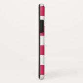 明るい赤紫色ピンク&ホワイトストライプパーソナライズされた Case-Mate iPhoneケース (裏面/右)