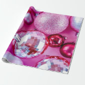明るい赤紫色ファンタジーの組み合わせクリスマスオーナメント ラッピングペーパー (アンロールド)