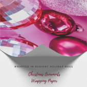 明るい赤紫色ファンタジーの組み合わせクリスマスオーナメント ラッピングペーパー