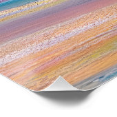 "明るい赤紫色フュージョン"抽象芸術シースケープ ポスター (コーナー)