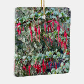 明るい赤紫色フラワーグースベリー セラミックオーナメント (右)