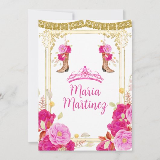 明るい赤紫色フラワーズキンセアニラ15アノス誕生日 招待状 (裏面)