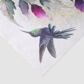 明るい赤紫色フラワーハミングバードウォーター色 薄葉紙 (詳細)