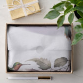 明るい赤紫色フラワーハミングバードウォーター色 薄葉紙 (ギフト)