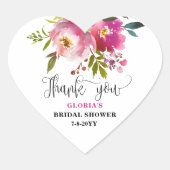 明るい赤紫色フローラブライダルシャワー ハートシール (正面)