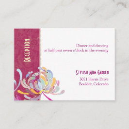明るい赤紫色フローラ結婚披露宴またはレジストリ エンクロージャーカード