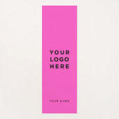 明るい赤紫色ブライトピンクビジネスロゴ名Instagram ヨガマット (正面)