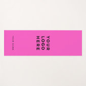 明るい赤紫色ブライトピンクビジネスロゴ名Instagram ヨガマット (正面(横))