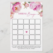 明るい赤紫色ブライトピンク牡丹ブライダルシャワービンゴゲーム (正面)