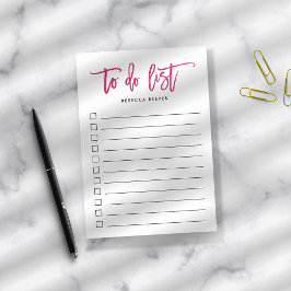 明るい赤紫色ブラシパーソナライズされたのDoリスト ポストイット