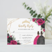 明るい赤紫色ブラックフローラツインズキンセアニラXV Reply 出欠カード (スタンド正面)