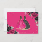 明るい赤紫色ブラックフローラツインズキンセアニラXV Reply 出欠カード (裏面)