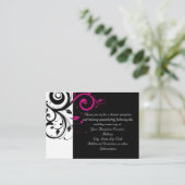 明るい赤紫色ブラックリバーススワール披露宴とマップカード エンクロージャーカード (スタンド正面)