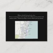 明るい赤紫色ブラックリバーススワール披露宴とマップカード エンクロージャーカード (裏面)