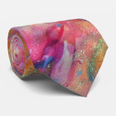 明るい赤紫色ブルーピンク抽象芸術 ネクタイ (ロール)