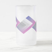 明るい赤紫色ブルー フロストグラスビールジョッキ (中央)