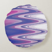 明るい赤紫色ブルー ラウンドクッション (裏面)