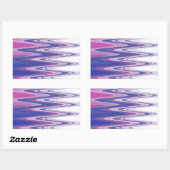 明るい赤紫色ブルー 長方形シール (シート)