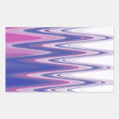 明るい赤紫色ブルー 長方形シール (正面)