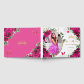 明るい赤紫色ホットピンクバラフローラキンセアニェラ写真 ゲストブック (全面)