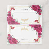 明るい赤紫色ホットピンクフローラキンセアニラ16誕生日 プレイスカード (外部開封)