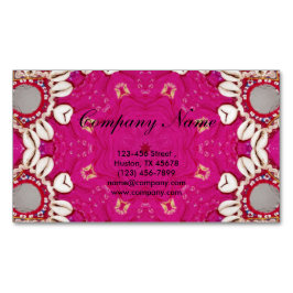 明るい赤紫色ボヘミアチャクラマッサージセラピストヨガ マグネット名刺