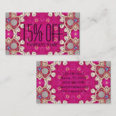 明るい赤紫色ボヘミアチャクラマッサージセラピストヨガ 名刺 (正面/裏面)