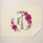 明るい赤紫色ポピーフローラリースハッピーマザーズデイ シェルパブランケット (正面(横))