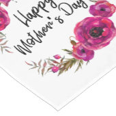 明るい赤紫色ポピーフローラリースハッピーマザーズデイ ショートテーブルランナー (コーナー)