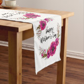 明るい赤紫色ポピーフローラリースハッピーマザーズデイ ショートテーブルランナー (インサイチュ)