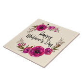 明るい赤紫色ポピーフローラリースハッピーマザーズデイ タイル (側面)