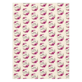 明るい赤紫色ポピーフローラリースハッピーマザーズデイ テーブルクロス