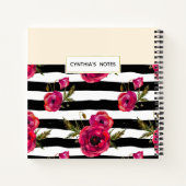 明るい赤紫色ポピーフローラリースハッピーマザーズデイ ノートブック (裏面)