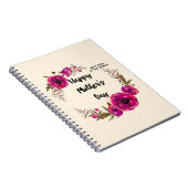明るい赤紫色ポピーフローラリースハッピーマザーズデイ ノートブック (右側)