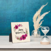 明るい赤紫色ポピーフローラリースハッピーマザーズデイ フォトプラーク (インサイチュ)