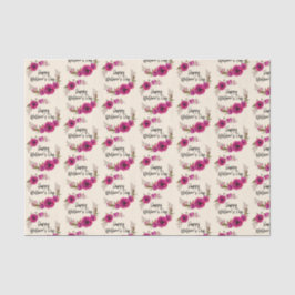 明るい赤紫色ポピーフローラリースハッピーマザーズデイ 薄葉紙