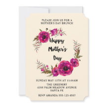 明るい赤紫色ポピーフローラリースマザーズデイブランチ