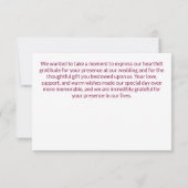 明るい赤紫色マジョリカタイルオレンジダリア サンキューカード (裏面)