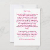 明るい赤紫色マジョリカタイルオレンジ牡丹 サンキューカード (裏面)