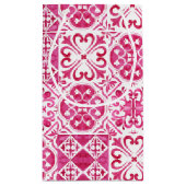 明るい赤紫色マジョリカマゼンタタイルパーソナライズされた スモールペーパーバッグ (裏面)