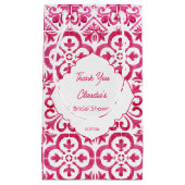 明るい赤紫色マジョリカマゼンタタイルパーソナライズされた スモールペーパーバッグ (正面)