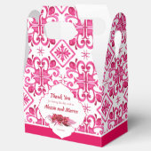 明るい赤紫色マジョリカマゼンタタイルパーソナライズされた フェイバーボックス (オープン)