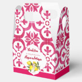 明るい赤紫色マジョリカマゼンタタイルパーソナライズされた フェイバーボックス (オープン)