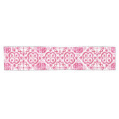 明るい赤紫色マジョリカマゼンタタイル地中海の ショートテーブルランナー (横)