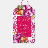 明るい赤紫色マジョリカ感謝していタイルオレンジ ギフトタグ (正面)