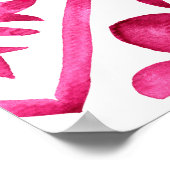 明るい赤紫色マゼンタレモンブライダルシャワーウェルカムサイン ポスター (角)