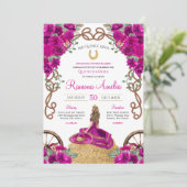 明るい赤紫色マゼンダフローラウエスタンチャロキンセニェラ 招待状 (スタンド正面)