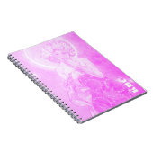 明るい赤紫色ミュシャ「ザ・ムーン」 ノートブック (右側)